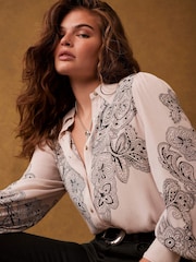 Mint Velvet Cream Western Print Shirt - Image 5 of 7