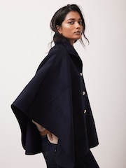 Mint Velvet Blue Wool Blend Cape - Image 2 of 7