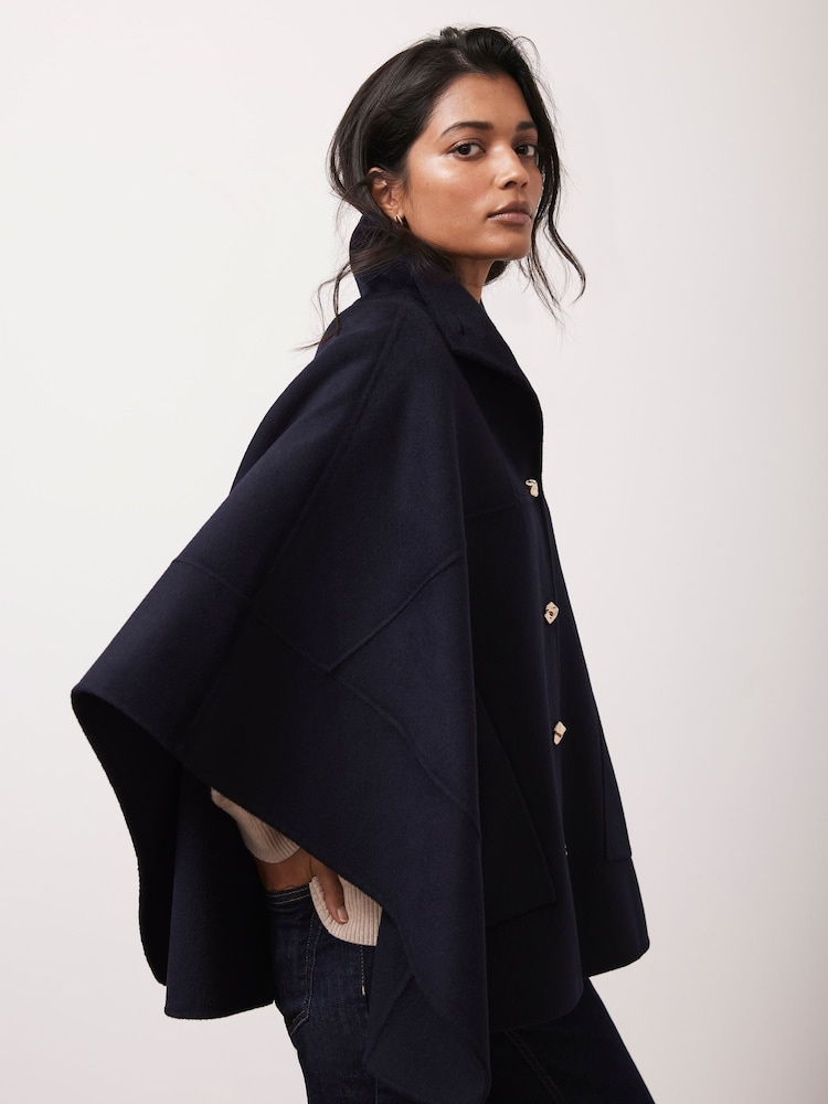 Mint Velvet Blue Wool Blend Cape - Image 2 of 7