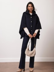 Mint Velvet Blue Wool Blend Cape - Image 3 of 7