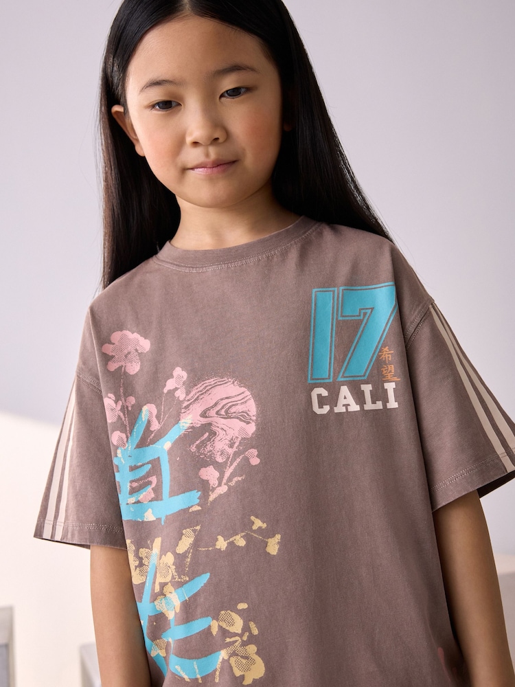 Brown Sports Oversized Graphic Print T-Shirt (3-16yrs) - Image 1 of 9