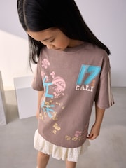 Brown Sports Oversized Graphic Print T-Shirt (3-16yrs) - Image 3 of 9