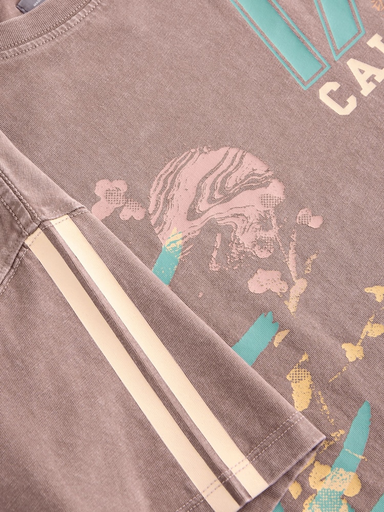 Brown Sports Oversized Graphic Print T-Shirt (3-16yrs) - Image 9 of 9