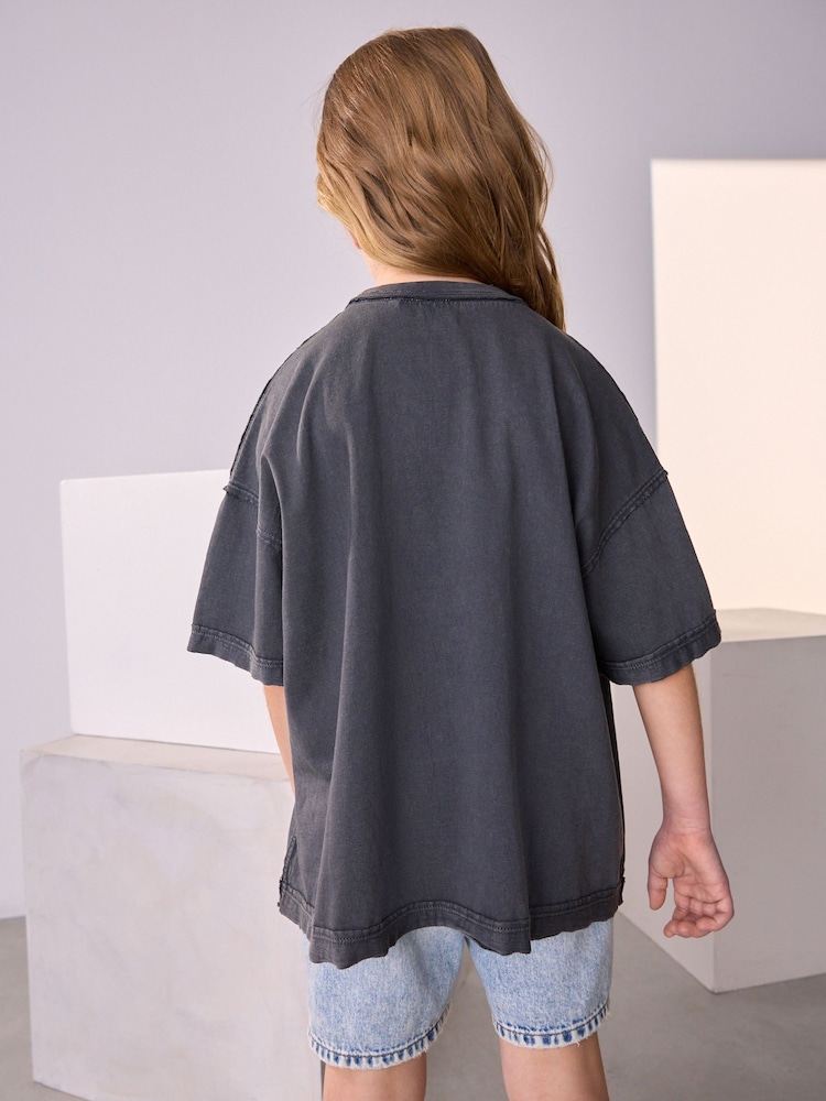 Grey Celestial Oversized Graphic Print T-Shirt (3-16yrs) - Image 2 of 7