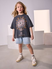 Grey Celestial Oversized Graphic Print T-Shirt (3-16yrs) - Image 3 of 7