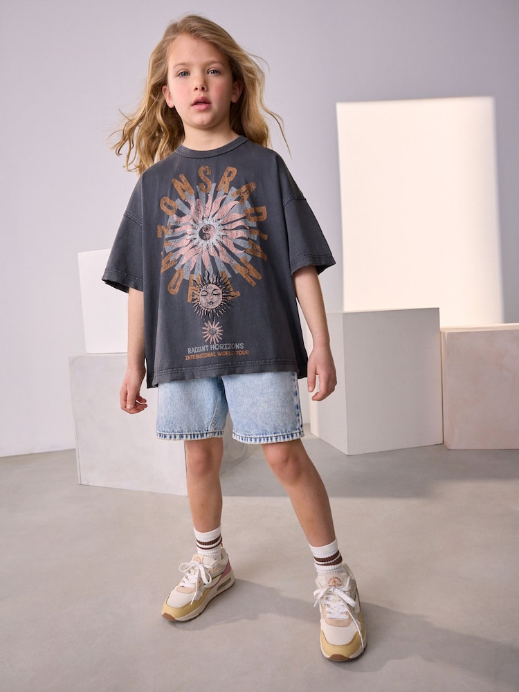 T-shirt Lands' End Station Spatiale Fig A – 100% Coton – Taille Enfant XL / Adulte M