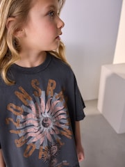 Grey Celestial Oversized Graphic Print T-Shirt (3-16yrs) - Image 4 of 7