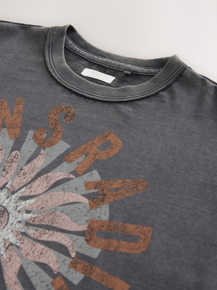 Grey Celestial Oversized Graphic Print T-Shirt (3-16yrs) - Image 7 of 7