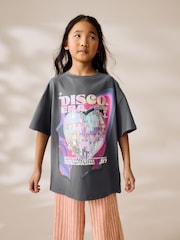 Grey Glitterball Oversized Sequin Graphic Print T-Shirt (3-16yrs) - Image 1 of 8