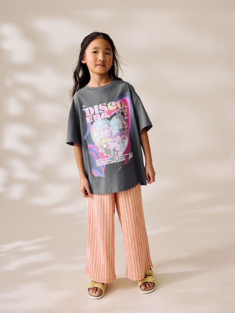 Grey Glitterball Oversized Sequin Graphic Print T-Shirt (3-16yrs) - Image 2 of 8 Grey Glitterball Oversized Sequin Graphic Print T-Shirt (3-16yrs) - Image 2 of 8