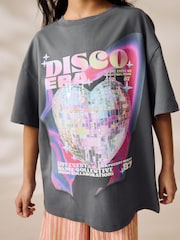 Grey Glitterball Oversized Sequin Graphic Print T-Shirt (3-16yrs) - Image 4 of 8