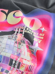 Grey Glitterball Oversized Sequin Graphic Print T-Shirt (3-16yrs) - Image 7 of 8