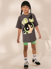 Charcoal Grey Powerpuff Girls Oversized License 100% Cotton T-Shirt (3-16yrs) - Image 1 of 5