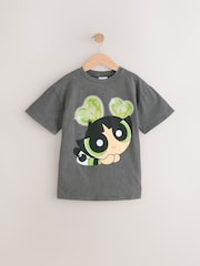 Charcoal Grey Powerpuff Girls Oversized License 100% Cotton T-Shirt (3-16yrs) - Image 2 of 5