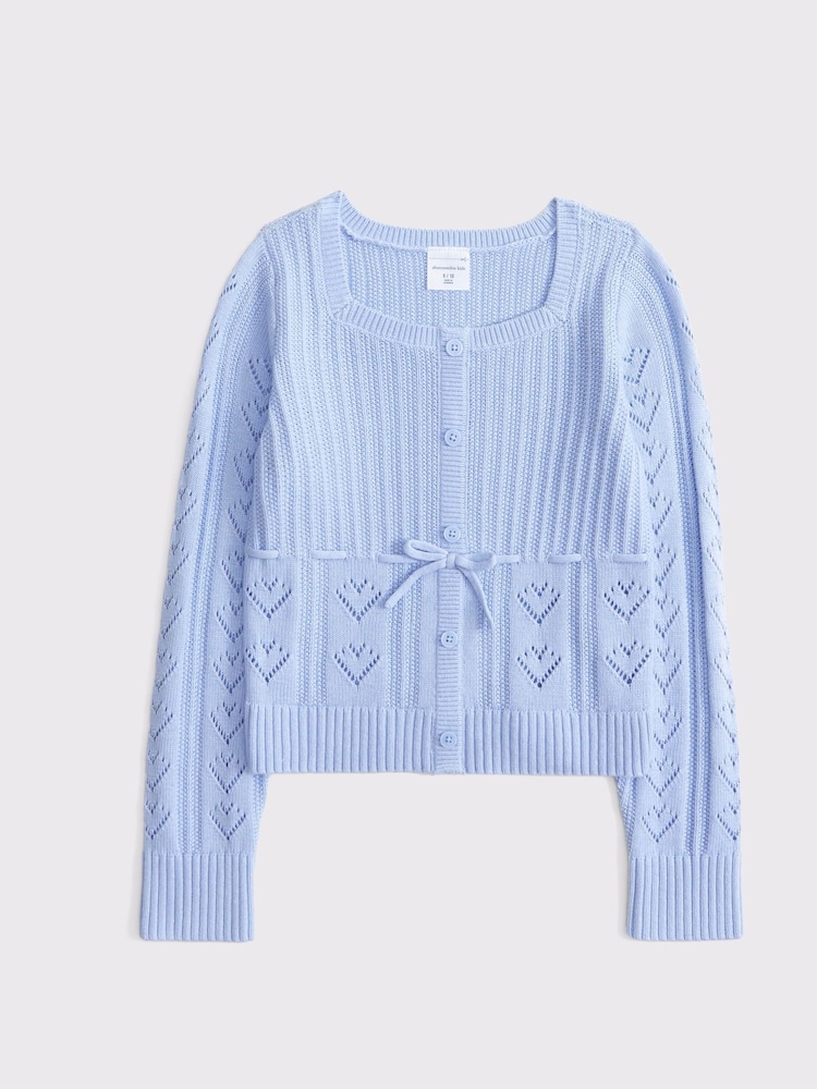Abercrombie & Fitch Heart Stitch Square Neck Knitted Jumper With Tie Detail - Image 1 of 2 Abercrombie & Fitch Heart Stitch Square Neck Knitted Jumper With Tie Detail - Image 1 of 2