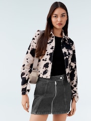 Gris - 100% Cotton Micro Mini Denim Skirt - Imagen 2 de 9