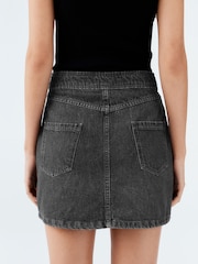 Gris - 100% Cotton Micro Mini Denim Skirt - Imagen 5 de 9