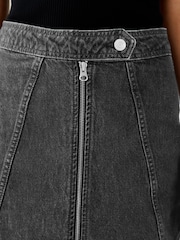 Gris - 100% Cotton Micro Mini Denim Skirt - Imagen 6 de 9