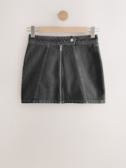 Gris - 100% Cotton Micro Mini Denim Skirt - Imagen 7 de 9