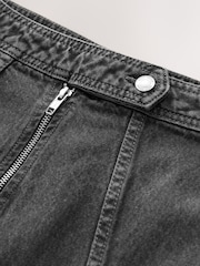 Gris - 100% Cotton Micro Mini Denim Skirt - Imagen 8 de 9