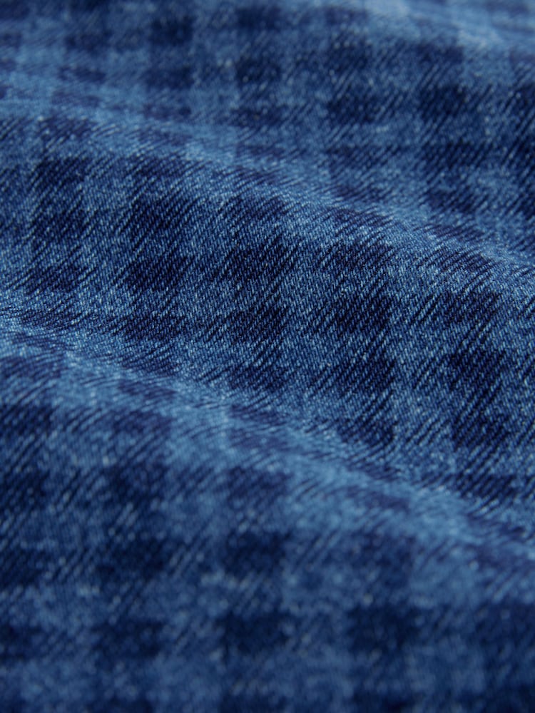 Blue Gingham Denim 100% Cotton Mini Skirt - Image 3 of 3