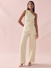 Ecru Stripe Straight Leg Denim Jeans - Image 1 of 8