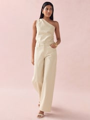 Ecru Stripe Straight Leg Denim Jeans - Image 2 of 8