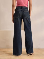Tinted Blue Wide Leg Belted Jeans - Image 4 of 8