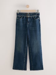Tinted Blue Wide Leg Belted Jeans - Image 6 of 8