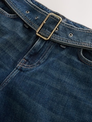 Tinted Blue Wide Leg Belted Jeans - Image 7 of 8