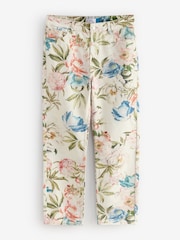 Floral Printed 100% Cotton Boho Straight Leg Jeans - Image 6 of 8