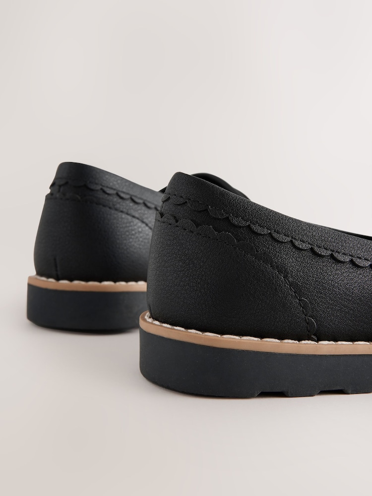 Black Wide Fit (G) School Loafers - Image 5 of 5