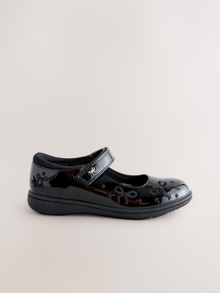 Black Patent Bow Mary Jane School Shoes - Image 2 of 5