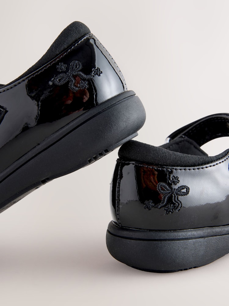 Black Patent Bow Mary Jane School Shoes - Image 5 of 5