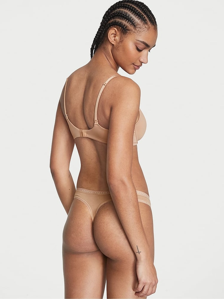 Victoria's Secret Praline Nude Logo Thong Knickers - Image 2 of 3