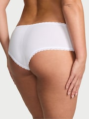 Victoria's Secret White Cheeky Cotton Lace Waist Knickers - Image 2 of 3