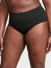 Victoria's Secret Black Cheeky Cotton Lace Waist Knickers - Image 1 of 3