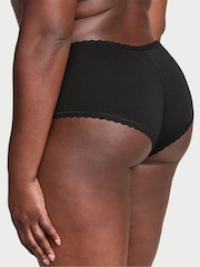 Victoria's Secret Black Cheeky Cotton Lace Waist Knickers - Image 2 of 3