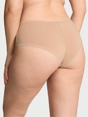 Victoria's Secret Praline Nude Cheeky Cotton Lace Waist Knickers - Image 2 of 2