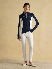 Joules Official Blenhiem Navy European Championship 1/4 Zip Long Sleeve Top - Image 3 of 8