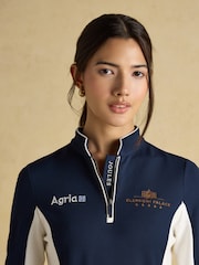 Joules Official Blenhiem Navy European Championship 1/4 Zip Long Sleeve Top - Image 4 of 8