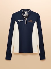 Joules Official Blenhiem Navy European Championship 1/4 Zip Long Sleeve Top - Image 8 of 8