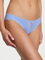 Victoria's Secret Cameo Blue Lace Trim Bikini Knickers - Image 1 of 3