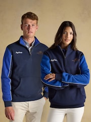 Joules Official Blenhiem Navy European Championship 1/4 Zip Sweatshirt - Image 1 of 9