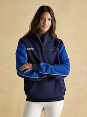 Joules Official Blenhiem Navy European Championship 1/4 Zip Sweatshirt - Image 2 of 9