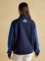 Joules Official Blenhiem Navy European Championship 1/4 Zip Sweatshirt - Image 3 of 9