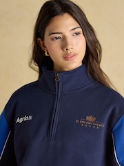 Joules Official Blenhiem Navy European Championship 1/4 Zip Sweatshirt - Image 5 of 9