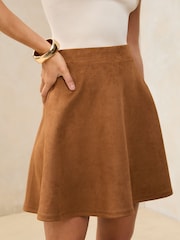 Lipsy Brown Skater Skirt - Image 1 of 4