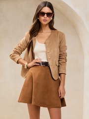 Lipsy Brown Skater Skirt - Image 2 of 4