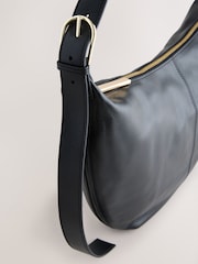 Preto - Bolsa tiracolo de couro - Imagem 3 de 5